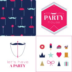 Seamless vector pattern with party elements N3