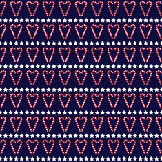 Seamless Christmas pattern with stars and candy canes
