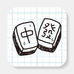 Chinese New Year mahjong doodle