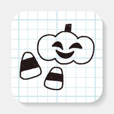 halloween pumpkin doodle drawing