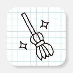 broom doodle drawing