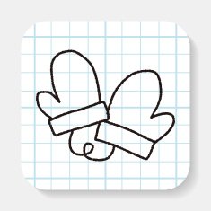 Winter gloves doodle drawing