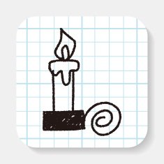 Christmas candle doodle drawing