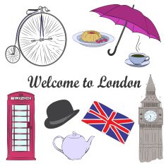 Vector hand drawn London set