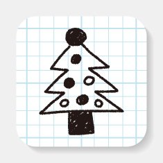 Christmas tree doodle drawing N3