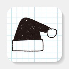 Christmas hat doodle drawing N2