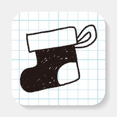 Christmas socks doodle drawing N2