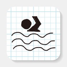 swimmer doodle drawing