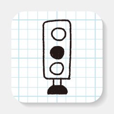 Traffic lights doodle drawing