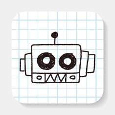 robot doodle drawing