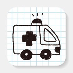 ambulance doodle drawing N2