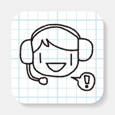 Customer service doodle drawing