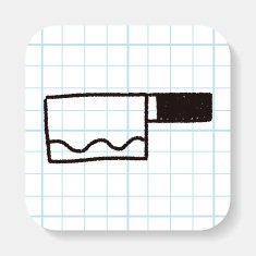 Kitchen knife doodle drawing