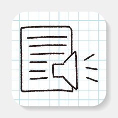 paper and loudspeakers doodle drawing