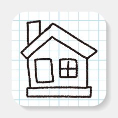 house doodle drawing N2