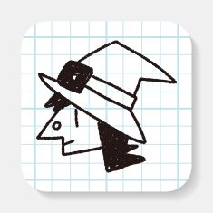 witch doodle drawing