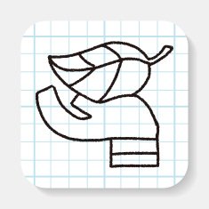 doodle hand and leaf