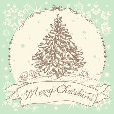 Vintage Christmas card design