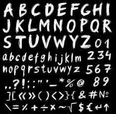 Hand drawn ink stylized font