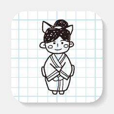 Japanese woman doodle