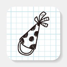 doodle party hats