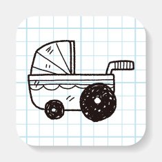 baby cart doodle