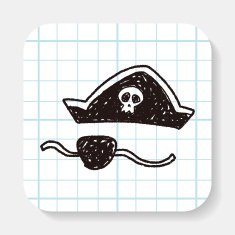 pirate hat and mask doodle