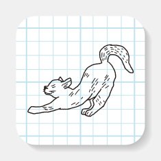 cat doodle drawing N3