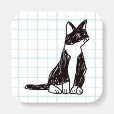cat doodle drawing N4