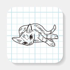 cat doodle drawing N5