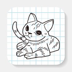 cat doodle drawing N6