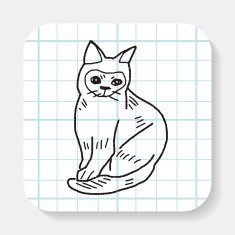 cat doodle drawing N7