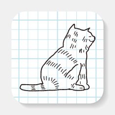 cat doodle drawing N9