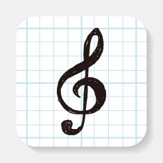 music note doodle drawing N4