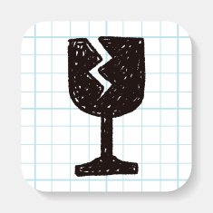 fragile glasses doodle