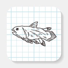 fish dinosaur doodle
