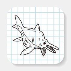 fish dinosaur doodle N2