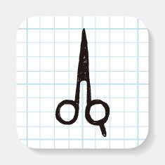 Hair cutting scissor doodle