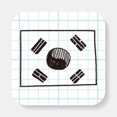 Korea flag doodle