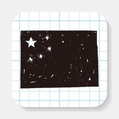 China flag doodle