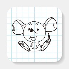 Chinese Zodiac mouse doodle drawing