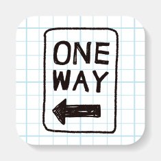 one way sign doodle