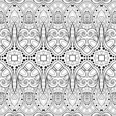 Vector Seamless Abstract Black and White Tribal Pattern N8