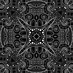 Vector Seamless Abstract Black and White Tribal Pattern N10