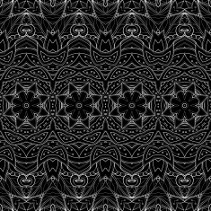 Vector Seamless Abstract Black and White Tribal Pattern N11