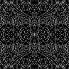 Vector Seamless Abstract Black and White Tribal Pattern N14