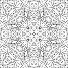 Vector Seamless Abstract Black and White Tribal Pattern N16