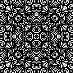 Vector Seamless Vintage Black and White Lace Pattern N19