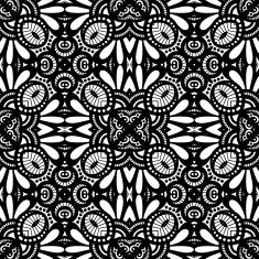 Vector Seamless Vintage Black and White Lace Pattern N23