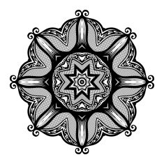 Vector Beautiful Deco Black Mandala N34